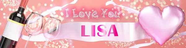 Love You Lisa Wedding Valentine Just Say Love You Celebration — Stock Photo, Image