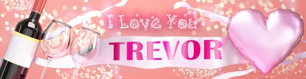 Amo Trevor Boda San Valentín Simplemente Decir Que Amo Tarjeta —  Fotos de Stock