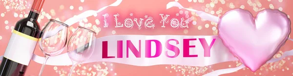 Love You Lindsey Wedding Valentine Just Say Love You Celebration — Stock Photo, Image