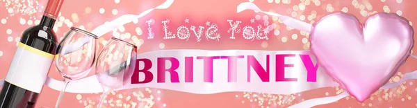 Amo Brittney Boda San Valentín Simplemente Decir Que Amo Tarjeta — Foto de Stock