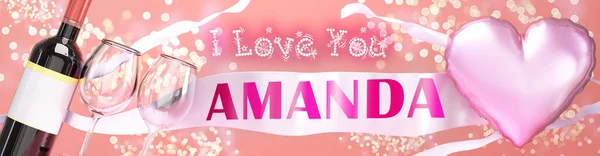 Amo Amanda Casamento Dia Dos Namorados Apenas Para Dizer Que — Fotografia de Stock
