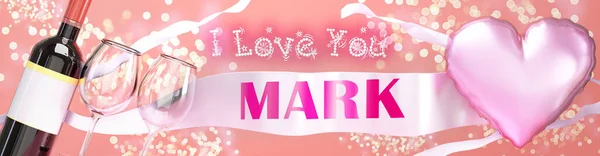 Miluju Marku Svatba Valentýn Nebo Jen Říct Miluju Oslavné Přání — Stock fotografie