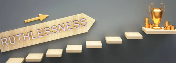 Ruthlessness Leva Dinheiro Sucesso Nos Negócios Vida Simbolizado Por Escadas — Fotografia de Stock