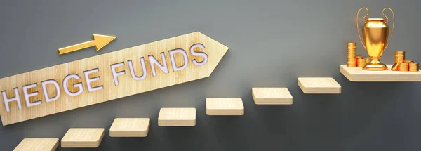 Hedgefonds Führen Geld Und Erfolg Geschäft Und Leben Symbolisiert Durch — Stockfoto