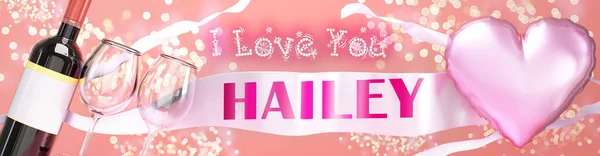 Amo Hailey Casamento Valentine Apenas Para Dizer Que Amo Cartão — Fotografia de Stock