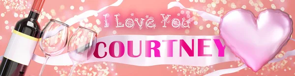 Szeretlek Courtney Esküvő Valentin Nap Vagy Csak Annyit Hogy Szeretlek — Stock Fotó