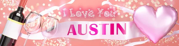 Amo Austin Casamento Dia Dos Namorados Apenas Para Dizer Que — Fotografia de Stock