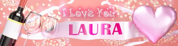 Love You Laura Wedding Valentine Just Say Love You Celebration — стоковое фото