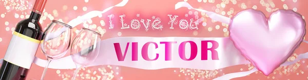 Miluju Victore Svatba Valentýn Nebo Jen Říct Miluju Oslavné Přání — Stock fotografie