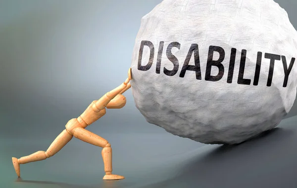 Discapacidad Condición Humana Dolorosa Representado Como Una Figura Humana Madera — Foto de Stock