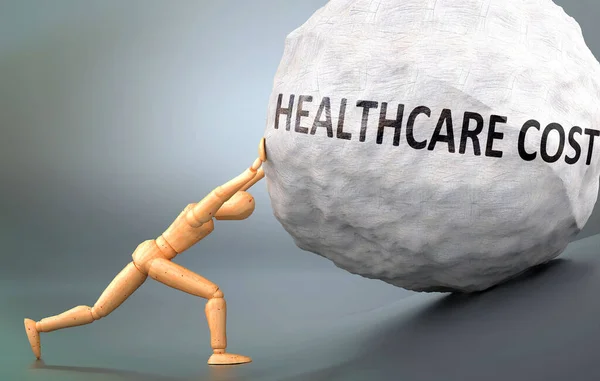 Custo Cuidados Saúde Condição Humana Dolorosa Retratado Como Uma Figura — Fotografia de Stock