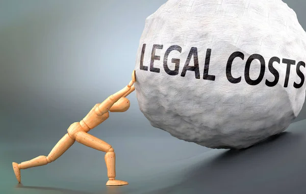 Juridische Kosten Pijnlijke Menselijke Conditie Afgebeeld Als Een Houten Menselijke — Stockfoto