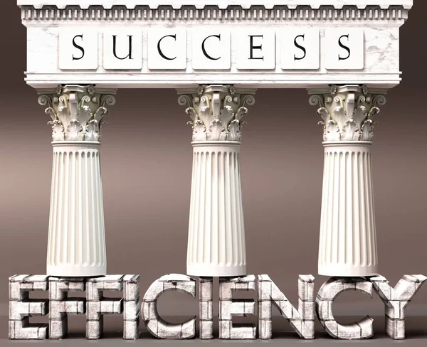Effizienz Als Grundlage Des Erfolgs Symbolisiert Durch Von Effizienz Unterstützte — Stockfoto