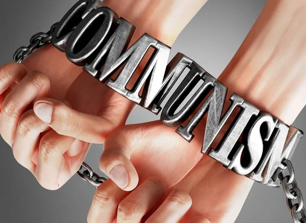 Communisme Dat Leven Vrijheid Beperkt Slavernij Pijn Ellende Het Menselijk — Stockfoto