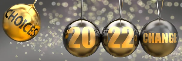 Choices Driving Force Change New Year 2022 Pictured Swinging Sphere — Fotografia de Stock