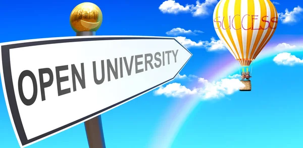 Open University Leads Success Shown Sign Phrase Open University Pointing — Photo