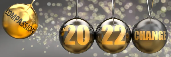 Compassion Driving Force Change New Year 2022 Pictured Swinging Sphere — Fotografia de Stock