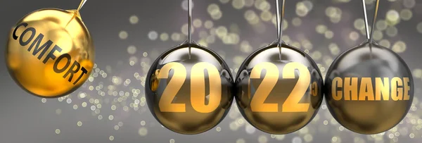 Comfort Driving Force Change New Year 2022 Pictured Swinging Sphere — 图库照片