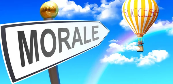 Morale Porta Successo Mostrato Come Segno Con Una Frase Morale — Foto Stock