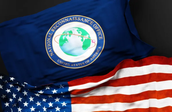 Bandiera Del National Reconnaissance Office Insieme Una Bandiera Degli Stati — Foto Stock
