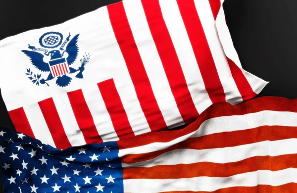 Bandiera Del Servizio Doganale Degli Stati Uniti America Insieme Una — Foto Stock