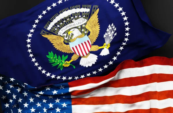 Bandiera Del Presidente Degli Stati Uniti America Insieme Una Bandiera — Foto Stock