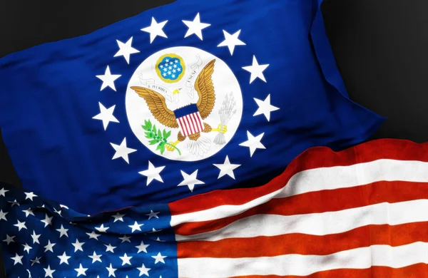 Bandiera Ambasciatore Degli Stati Uniti Insieme Una Bandiera Degli Stati — Foto Stock