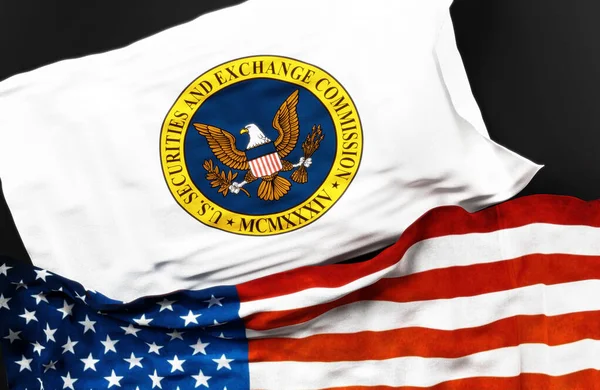 Bandiera Della United States Securities Exchange Commission Insieme Una Bandiera — Foto Stock