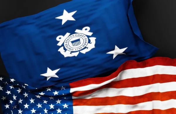 Bandiera Vice Ammiraglio Della Guardia Costiera Degli Stati Uniti Insieme — Foto Stock