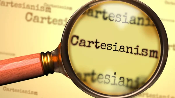 데카르트 Cartesianism Cartesianism Cartesianism 상징으로 공부하고 검사하고 설명하고 해답을 합니다 — 스톡 사진