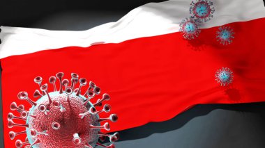 Lozan 'daki Covid - Coronavirus bu şehirdeki virüs salgınıyla mücadele sembolü olarak Lozan' ın bir şehir bayrağına saldırıyor.