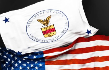 Birleşmiş Milletler Çalışma Bakanı 'nın bayrağı 1915-1960 yılları arasında Amerika Birleşik Devletleri bayrağıyla birlikte aralarındaki bir bağlantının sembolü olarak gösterildi.