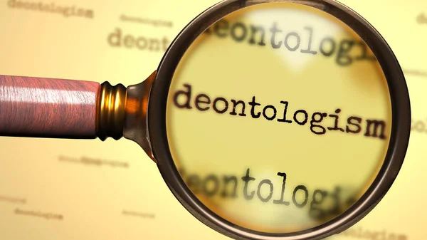Deontologism Deontologism 돋보기는 Deontologism Illustration Deontologism 관련된 찾거나 조사하는 상징한다 — 스톡 사진