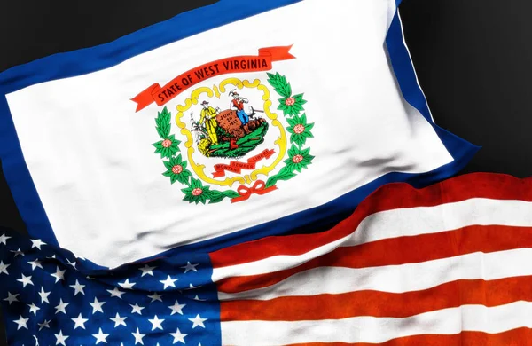 Flagge Von West Virginia Zusammen Mit Einer Flagge Der Vereinigten — Stockfoto