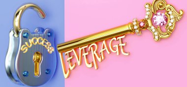 Başarının anahtarı koz - işte, işte, işte, ailede ya da hayatta kazanmak için koza odaklanmanız gerekir, zaferlere giden kapıları açar ve gerçekten istediğinizi elde edersiniz, 3d illüstrasyon