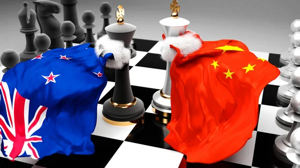 Nouvelle Zélande Chine Crise Affrontement Conflit Débat Entre Ces Deux — Photo