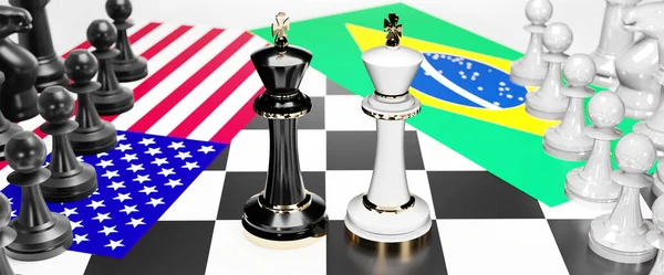 Estados Unidos Brasil Conflicto Choque Crisis Debate Entre Esos Dos — Foto de Stock