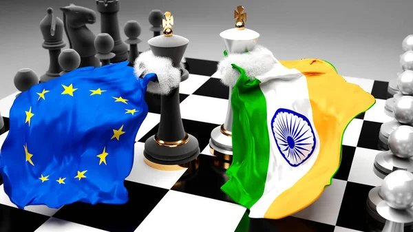 Europa Indien Krise Konflikt Konflikt Und Debatte Zwischen Diesen Beiden — Stockfoto