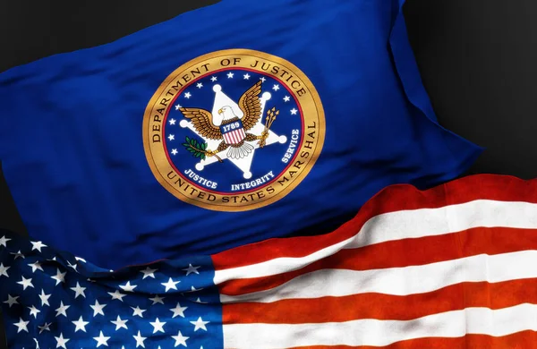 Bandiera Dello United States Marshals Service Insieme Una Bandiera Degli — Foto Stock