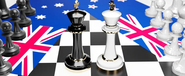 Avustralya ve Yeni Zelanda arasında bir ticaret anlaşması ve ulusal bayraklarla oynanan bir satranç oyunuyla sembolize edilen egemenliği hedefleyen bu iki ülke arasında çatışma, çatışma, kriz ve tartışma