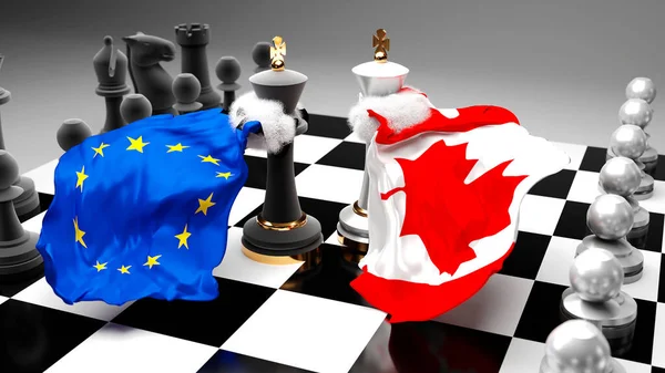 Europa Kanada Krise Konflikt Konflikt Und Debatte Zwischen Diesen Beiden — Stockfoto