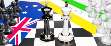 Avustralya ve Hindistan arasında bir ticaret anlaşması ve ulusal bayraklarla oynanan bir satranç oyunuyla sembolize edilen egemenliği hedefleyen bu iki ülke arasında çatışma, çatışma, kriz ve tartışma