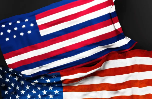 Bandiera Serapis Insieme Una Bandiera Degli Stati Uniti America Come — Foto Stock