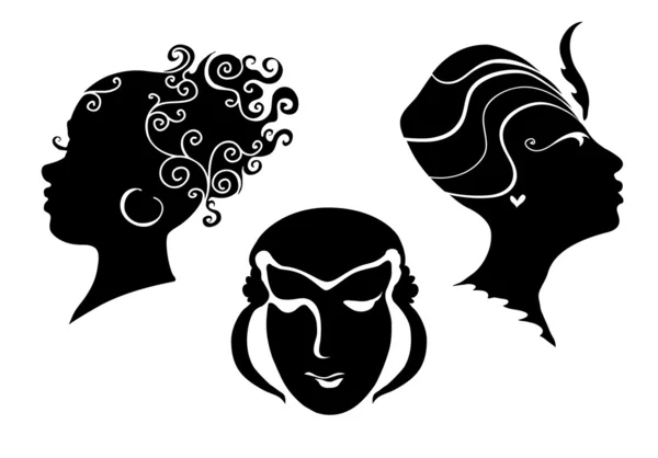 Black and white womens heads
