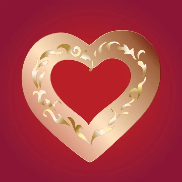 Golden heart — Stock Vector