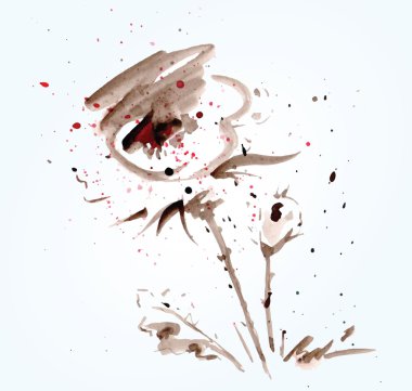 Tender watercolor flower