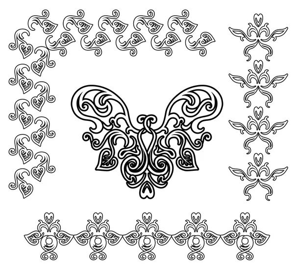 Black-white ornamental — Stok Vektör