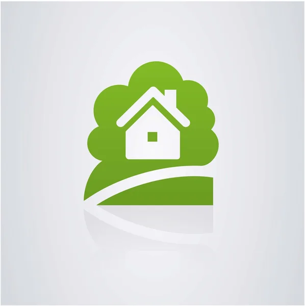 Logo de maison. nature — Image vectorielle