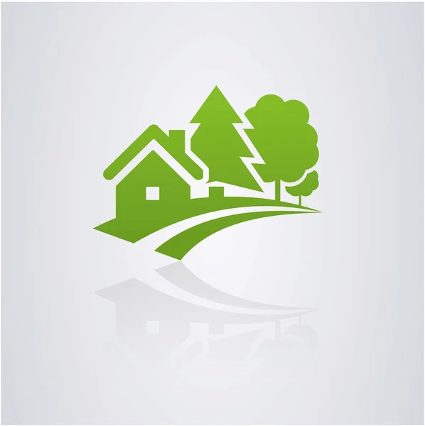 Logo Casa y naturaleza — Vector de stock