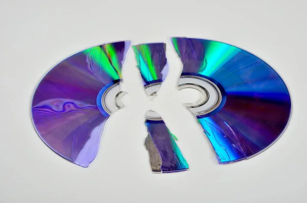 Broken Dvd Damaged Compact Disc — Stock Photo, Image